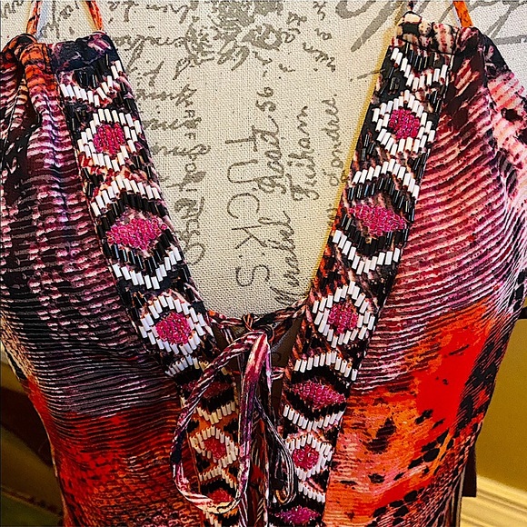 Hale Bob beaded snakeskin maxi dress- RARE! - Picture 6 of 12
